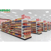 Étagère de supermarché robuste en acier perforé double face, présentoir de vente au détail, rayonnage à trous, gondole de supermarché