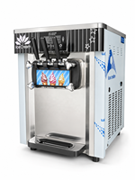 Machine à glace molle verticale automatique à trois têtes à haute productivité commerciale QBL-918 certifiée Energy Star pour les cinémas