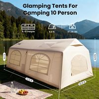 Tente gonflable sur mesure de grande taille, tissu Oxford imperméable, structure rectangulaire quatre saisons, tente de glamping gonflable