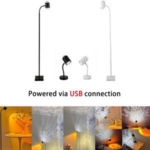 Lámpara de Mesa de Proyección USB Ajustable con Cuello de Cisne Flexible, Luz Nocturna Ambiental LED - Product Image 1