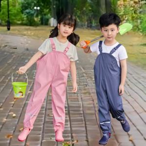 Pantalon de pluie ajustable pour enfants, imperméable, résistant à la saleté, réfléchissant, pour les sorties par temps de pluie et les événements en plein air - Product Image 1