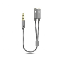 Adaptador Divisor de Cable 2 en 1, Conector de Audio de 3.5mm para Auriculares con Conector Hembra para Teléfono Móvil, Compatible con Altavoces