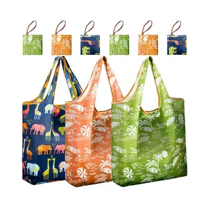 Reusable Shopping Grocery Pouch Bags Washable Foldable Heavy Duty Shopping Tote Bag Large Eco-friendly Purse Bag