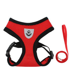 بيع بالجملة جديد عصري بوليستر صلب صدر كلب ظهر سترة حبل جر مستلزمات الحيوانات الأليفة زر إغلاق جيد التهوية للحيوانات الأليفة - Product Image 6