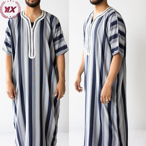 <span class=keywords><strong>2023</strong></span> haute qualité marocain saoudien Ikaf saoudien caftan Jilbab musulman vêtements demi manches arabe Thobes pour hommes - Product Image 6