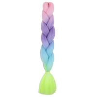 Extensions de cheveux synthétiques ombrés à basse température de 24 pouces, 100g, tresses jumbo en deux, trois ou quatre couleurs - Teintes