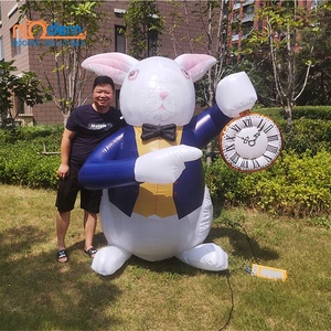 Alice in Wonderland thỏ khổng lồ <span class=keywords><strong>Inflatable</strong></span> phim hoạt hình bóng bắt mắt Đồng hồ quảng cáo hiển thị sản phẩm - Product Image 3