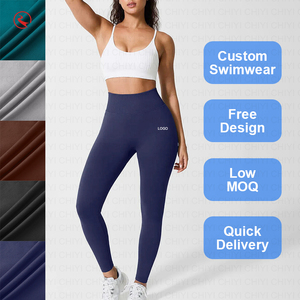 Conjunto de yoga cepillado: Top deportivo ajustado de cuello redondo para mujer, leggings deportivos de alta intensidad para correr al aire libre, mallas de fitness para yoga. - Product Image 4