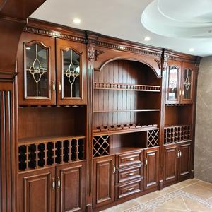 Armoire à manger en bois massif, armoire haute intégrée murale, armoire à thé et à eau pour la maison, armoire à vin, combinaison pour le salon - Product Image 1