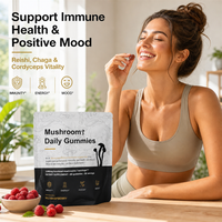 Gummies aux champignons multifonctionnels 10 en 1, complexe 3000 mg, Lion's Mane, Reishi, Cordyceps, complément alimentaire pour l'immunité et l'énergie