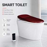 Toilette intelligente monobloc à chasse automatique avec capteur et siphon en S, télécommande incluse