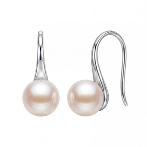 Élégantes boucles d'oreilles clous en cuivre avec feuilles florales et perles d'eau douce, bijoux en zircon pour femme, cadeau de mariage ou d'anniversaire - Product Image 1