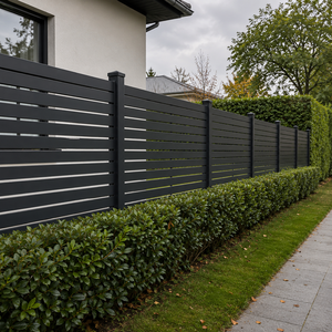 Paneles de Cerca de Aluminio con Lamas Horizontales Personalizados, Suministro Directo de Fábrica, OEM, Modernos, con Recubrimiento en Polvo 6063-T5, para Exteriores - Product Image 4