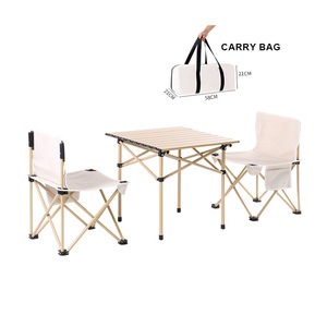 Mesa y Sillas Plegables de Aleación de Aluminio para Exteriores, Juego de Mesa y Sillas Portátil de Cinco Piezas para Acampar - Product Image 1