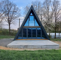 Maisons triangulaires, kits de maisons à bas prix, maisons modulaires en acier, structure moderne rurale, appartement, cour, camping-car, hôtel, maison