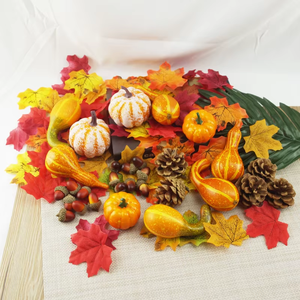 Set di Foglie d'Acero Artificiali Realistiche, Decorazione Autunnale per il Ringraziamento, <span class=keywords><strong>Halloween</strong></span> e Feste, Decorazione da <span class=keywords><strong>Tavola</strong></span> - Product Image 5
