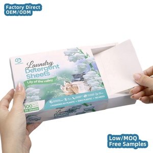 SANYUAN Custom Eco-Friendly Disposable Hypoallergenic Laundry <b>Detergent</b> Sheets 50 Sheets Cold Water Use - Product Image 2