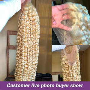 Livraison de nuit perruques de dentelle vierge péruvienne 4 613 Blonde Ombre pleine dentelle perruque de cheveux humains avec des cheveux de bébé - Product Image 2