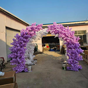 Arbres artificiels de fleurs de <span class=keywords><strong>cerisier</strong></span> japonais en soie blanche, rose, violette et bleue pour la décoration de mariage - Product Image 1