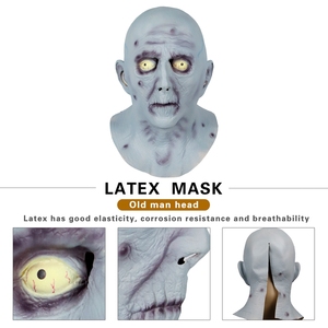 Máscara Facial Completa <span class=keywords><strong>de</strong></span> Látex <span class=keywords><strong>de</strong></span> Anciano Aterrador y Divertido para Halloween y Navidad - Disfraz Clásico para Fiestas Temáticas <span class=keywords><strong>de</strong></span> Halloween - Product Image 5