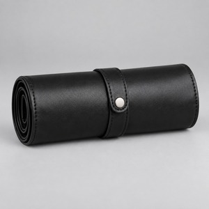 <b>Makeup</b> Brush <b>Organizer</b> Roll Up PU Leather Brush Holder with Stand Up Cup Travel <b>Case</b> Custom Logo - Product Image 2