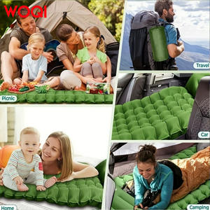 Colchoneta inflable para acampar Woqi, rectangular, verde militar, cojín de aire duradero para senderismo y mochilismo, para 1 persona - Product Image 4