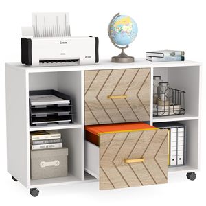 SENYU Modern 2 Drawer <b>Filing</b> Cabinet with Open <b>Shelves</b> for Home Office Storage Mobile Office Furniture - Product Image 2