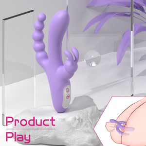 Produk baru silikon medis + ABS 9-frekuensi getaran g-spot dan getar Stimulus kelinci Anus - Product Image 3