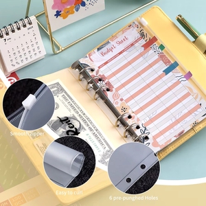 Custom A6 PU Leather Loose Leaf Notebook Binder Budget Planner Agenda Cash Storage Tally Book Children Gift - Product Image 2