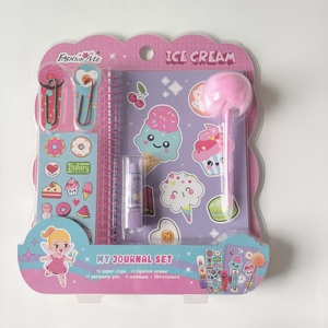 Set <span class=keywords><strong>de</strong></span> Diario FASHIONME con Bolígrafo <span class=keywords><strong>de</strong></span> Pompón y Borrador con Forma <span class=keywords><strong>de</strong></span> Lápiz Labial, Estilos Surtidos, Incluye Cuaderno, <span class=keywords><strong>2</strong></span> Clips y 20 Pegatinas - Product Image 3