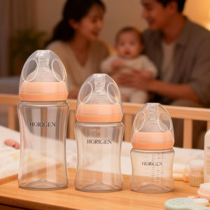 맞춤형 PP 아기 젖병 질식 방지 120ml/180ml/240ml 실리콘 젖꼭지 신생아 0-3개월용 아기 수유병 - Product Image 1