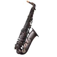 Saxofón Alto HUAYUN Eb Tone en Negro Mate de Latón con Cabeza de Baquelita y Características Ajustables