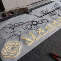 Enseigne LED en acrylique rétroéclairée personnalisée et étanche |   Lettres en relief de qualité supérieure pour devantures et vitrines