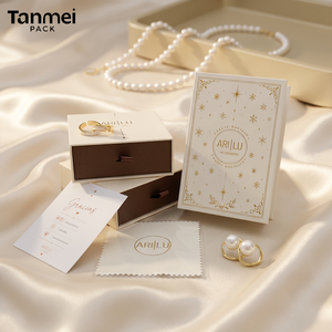 Boîte <span class=keywords><strong>à</strong></span> <span class=keywords><strong>Bijoux</strong></span> Personnalisée et Recyclable en Carton Tiroir, Emballage en Papier pour Parures, avec Pochette - Product Image 4