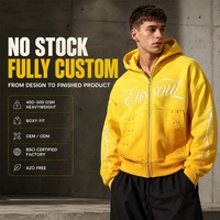 Sweat à capuche zippé personnalisé 500 g/m² épais pour homme, coupe ample, impression sérigraphiée, certifié BSCI, pack complet pour fabricant, pack technique