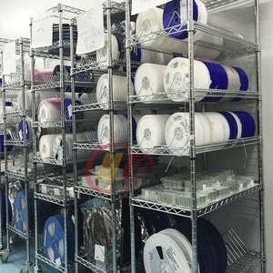 Estantería de alambre de almacenamiento de <span class=keywords><strong>4</strong></span> capas cromada, equipo de almacén con rueda - Product Image 5