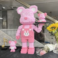 Blocs de construction pour salon, ornements de marée Abs 50cm Bearbrick ours Violent