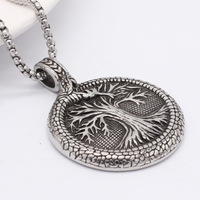 Collier pendentif MECYLIFE en acier inoxydable, motif tête de serpent, rune viking nordique, arbre de vie, Ouroboros, serpent, Yggdrasil, bijoux