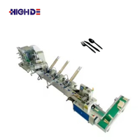 Machines d'emballage de couverts jetables (couteaux, fourchettes, cuillères) à commande PLC et convoyeur de comptage intégré