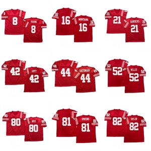Maglia da Rugby Vintage da Uomo con Cuciture Stile Retrò Steve Young Joe Montana Deion Sanders Ricky Watters Roger Craig Ronnie Lott Taglie S-3XL - Product Image 1