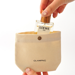 Glampkg Custom Logo Recyclable Cosmetic Storage <b>Bag</b> Eco-Friendly Durable Cotton Makeup Pouch with Button - Product Image 6