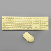 Ensemble clavier et souris de jeu ergonomique sans fil 2,4 G 6D KMSW-112 Slim Noir Couleur Pastel Étanche en Stock