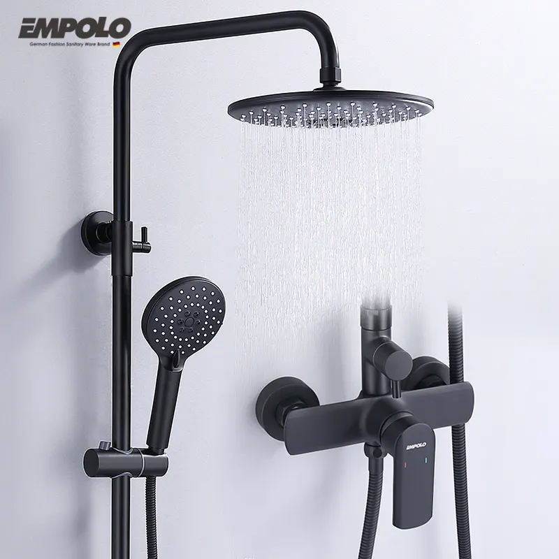 Modern Bath Room Products Rain Head Brass Mixer Rainfall Shower System Set Bathroom Hot And Cold Faucet Rain Shower Mixer Set
