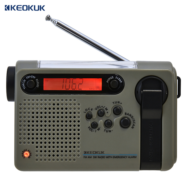 Hot Style Solar Hand Crank Portable Radio Household and Outdoor Emergency Radio Am/Fm/Sw Led Flashlight Mini Radio