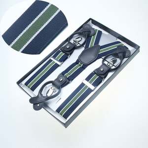 Tirantes Elásticos Ajustables de Poliéster en Forma de Y, con Rayas de Cuero PU, para Hombre, al por Mayor - Product Image 3