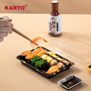 1105 bán buôn Nhật bản in ấn có thể tái chế dùng một lần thức ăn nhanh món tráng miệng container nhựa Sushi trái cây khay bao bì hộp - Product Image 2