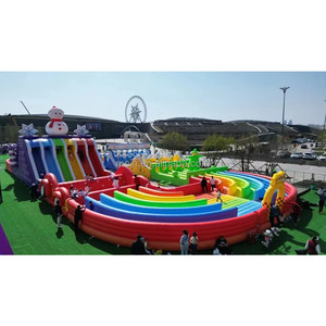 Nhà máy tùy chỉnh thiết kế mới Inflatable Land trở ngại khóa học trẻ em nhảy Bouncer trượt lâu đài để bán - Product Image 1