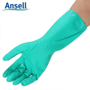 Gants <span class=keywords><strong>ANSELL</strong></span> 37-175 en caoutchouc nitrile résistant aux produits chimiques, résistant à l'usure, résistant à l'huile, résistant aux acides et aux alcalis, épaisseur 0,46 mm - Product Image 4