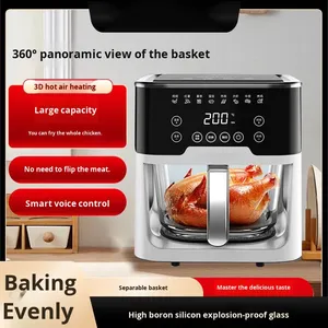 <span class=keywords><strong>Friteuse</strong></span> à air carrée en verre, visibilité panoramique à 360°, capacité de 5L-6L, écran tactile vocal, multifonctionnelle, moderne, électrique pour la maison - Product Image 3