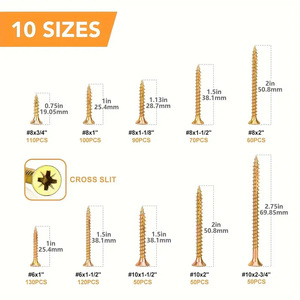 Interior Wood Screws Assortment Kit 830pcs Imperial Size Carbon Steel Grade A - Product Image 4